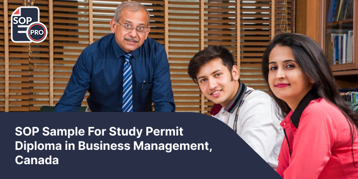SOP Sample For Study Permit Diploma in Business Management, Canada