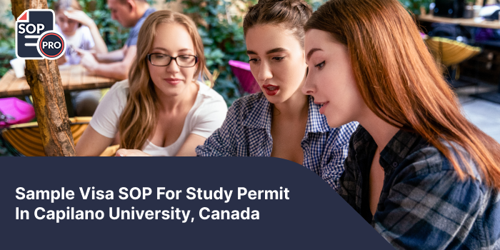 Sample Visa SOP For Study Permit In Capilano University, Canada