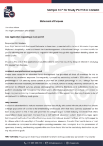 Visa SOP Samples, Examples and Formats for Study Permit